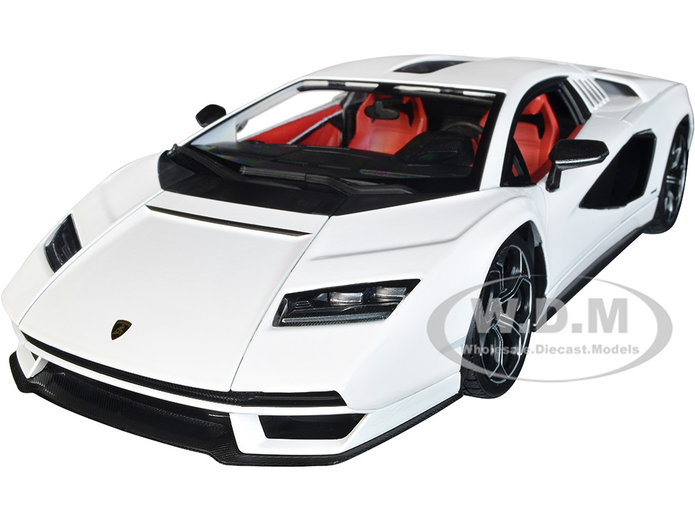Lamborghini Countach LPI 800-4 White with Black Accents and Red Interior "Special Edition" 1/18 Diecast Model Car by Maisto diecast model