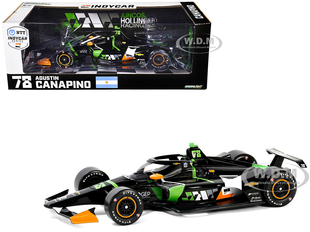 Dallara IndyCar #78 Agustin Canapino "JHR" Juncos Hollinger Racing "NTT IndyCar Series" (2024) 1/18 Diecast Model Car by Greenlight diecast model