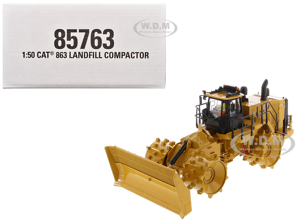 CAT Caterpillar 836 Landfill Compactor Yellow "High Line" Series 1/50 Diecast Model by Diecast Masters diecast model