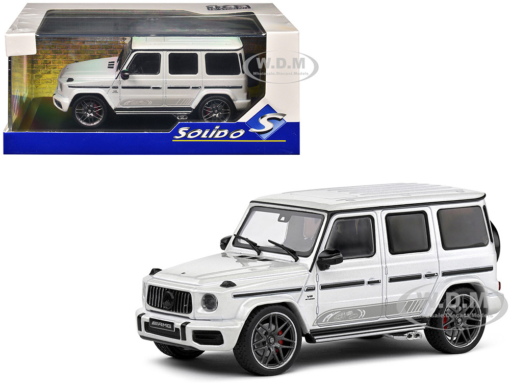2022 Mercedes-Benz AMG G63 Diamond White Metallic with Graphics 1/43 Diecast Model Car by Solido diecast model