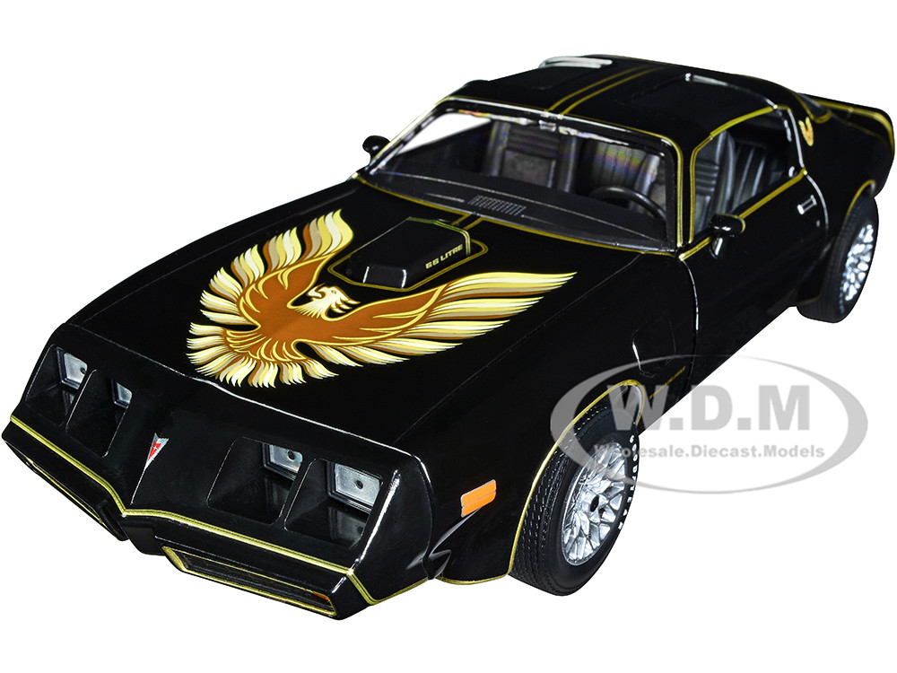1979 Pontiac Firebird T/A Trans Am Black with Hood Phoenix "Rocky II" (1979) Movie 1/24 Diecast Model Car by Greenlight diecast model