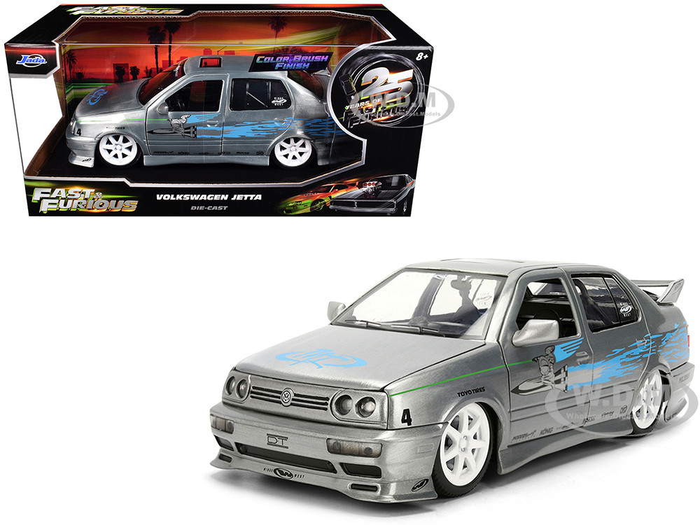 Volkswagen Jetta Raw Metal Color Brush Finish "The Fast and the Furious" (2001) Movie "25 Years of Fast & Furious" Series 1/24 Diecast Model Car by Jada diecast model