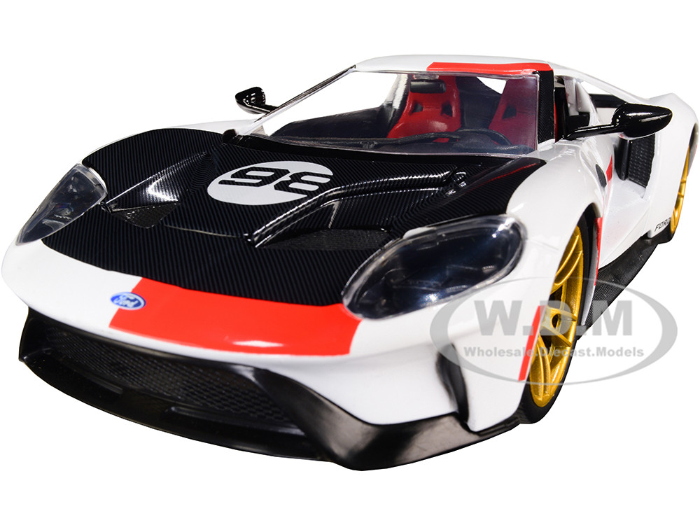 2021 Ford Gt #98 White "Heritage Edition" "Bigtime Muscle" Series 1/24 Diecast Model Car by Jada diecast model