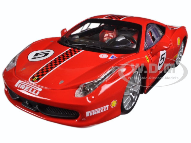 Ferrari 458 Challenge #5 Red 1/24 Diecast Model Car by Bburago diecast model