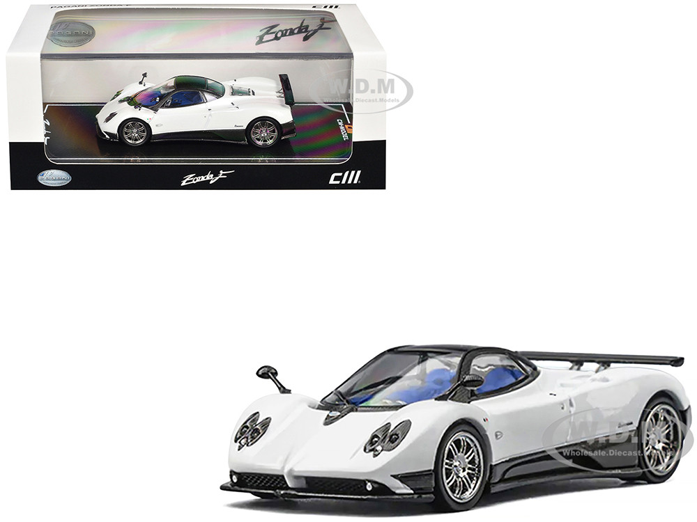 Pagani Zonda F Pearl White with Black Top 1/64 Diecast Model Car by CM Model diecast model