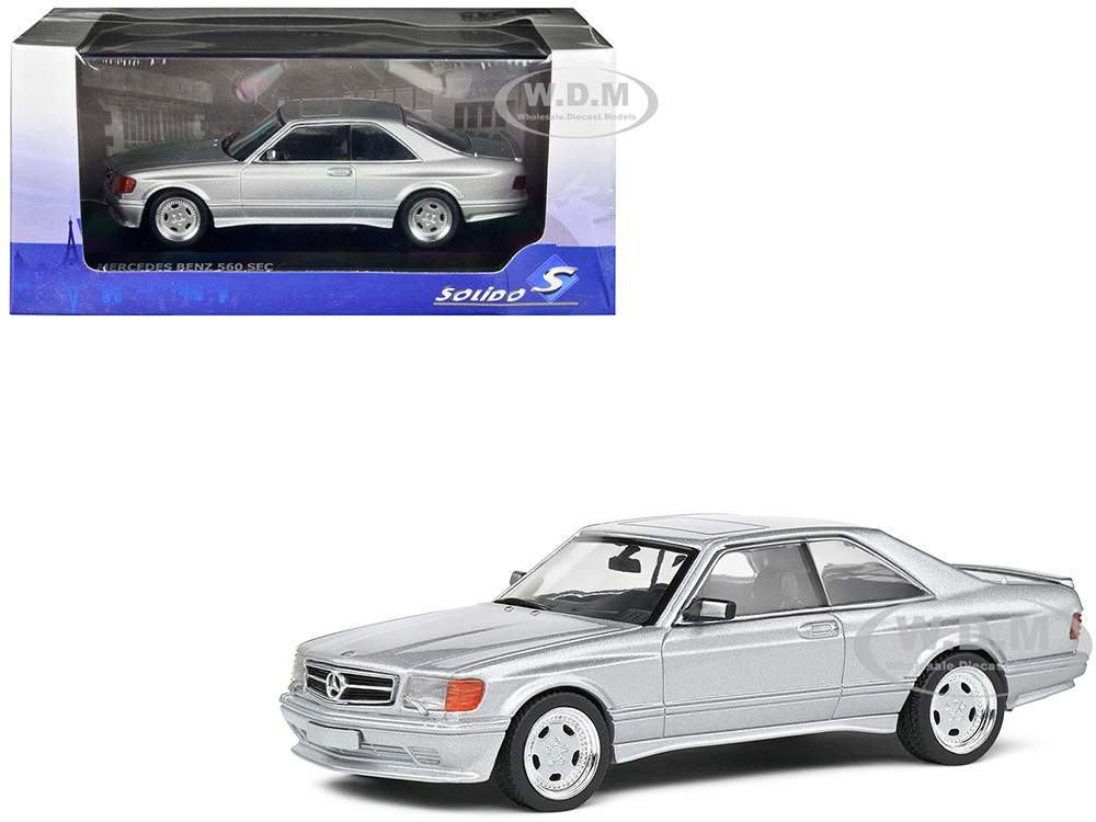 1990 Mercedes-Benz 560 SEC AMG WideBody Silver Metallic 1/43 Diecast Model Car by Solido diecast model