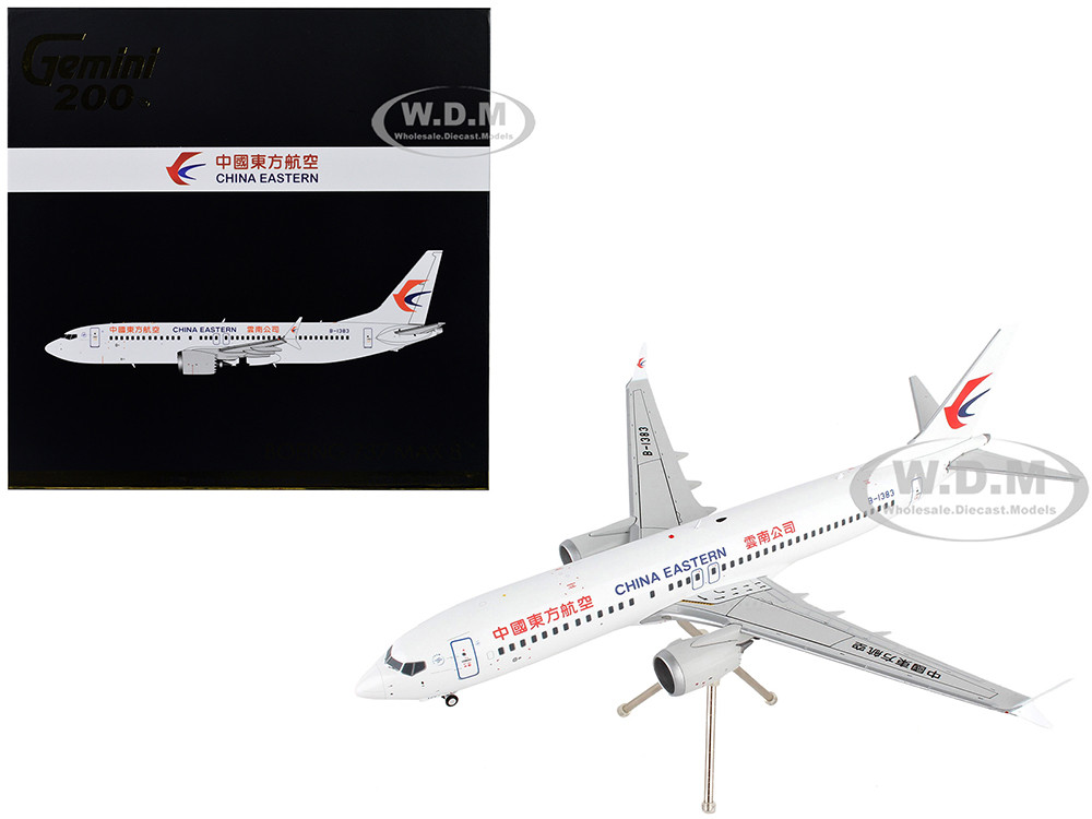 Boeing 737 MAX 8 Commercial Aircraft "China Eastern Airlines" White "Gemini 200" Series 1/200 Diecast Model Airplane by GeminiJets diecast model