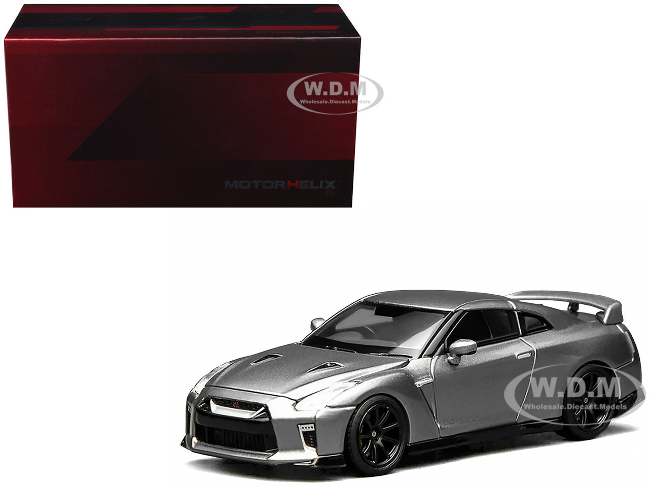 2020 Nissan GT-R (R35) Track Edition Engineered by NISMO RHD (Right Hand Drive) Dark Metal Gray Metallic "Senior 64" Series 1/64 Diecast Model Car by MotorHelix diecast model