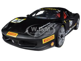 Ferrari 458 Challenge Matt Black #12 1/18 Diecast Car Model by Hot Wheels diecast model