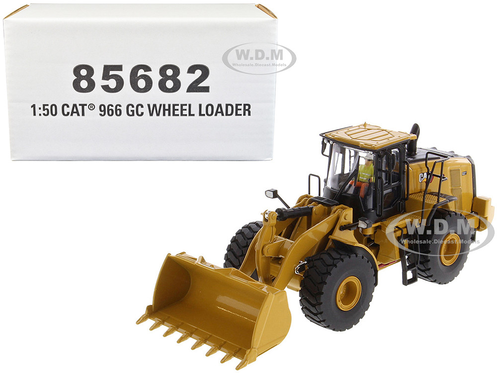 CAT Caterpillar 966 GC Wheel Loader Yellow with Operator "High Line Series" 1/50 Diecast Model by Diecast Masters diecast model