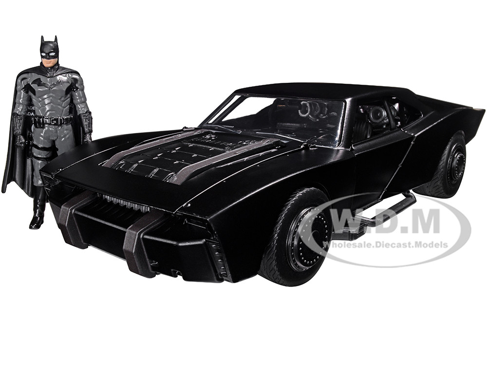 Batmobile Matt Black with Batman Diecast Figure "The Batman" (2022) Movie "DC Comics" 1/24 Diecast Model Car by Jada diecast model