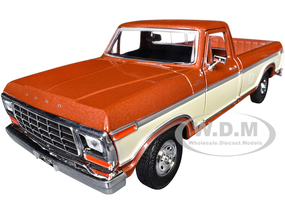 1979 Ford F-150 Custom Pickup Truck Brown Metallic and Cream "Timeless Legends" Series 1/24 Diecast Model Car by Motormax diecast model