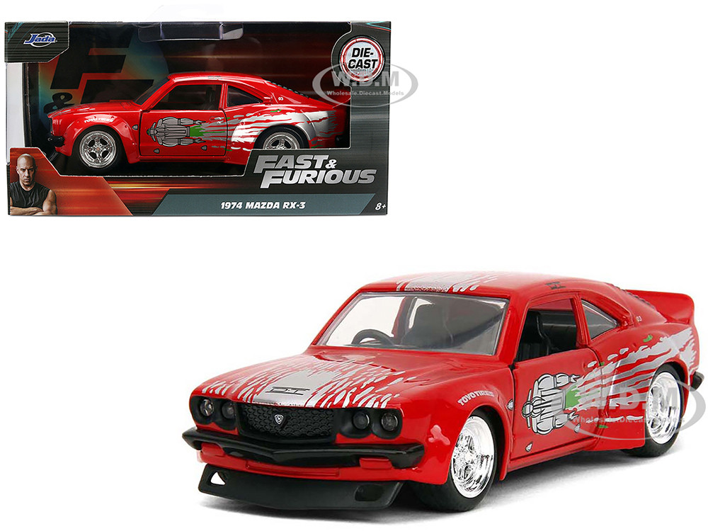 1974 Mazda RX-3 Red with Graphics "Fast & Furious" Series 1/32 Diecast Model Car by Jada diecast model