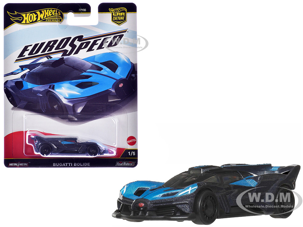 Bugatti Bolide Blue and Dark Blue Metallic "Euro Speed" Series Diecast Model Car by Hot Wheels diecast model