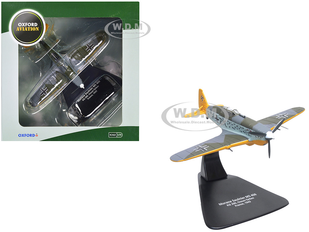 Morane-Saulnier M.S.406 Fighter Aircraft "KG200, Ossun-Tarbes, France" (1943) German Luftwaffe "Oxford Aviation" Series 1/72 Diecast Model Airplane by Oxford Diecast diecast model