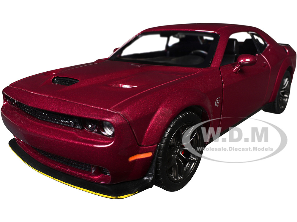 2018 Dodge Challenger SRT Hellcat Widebody Burgundy Metallic "Die-Cast Collection" Series 1/24 Diecast Model Car by Motormax diecast model