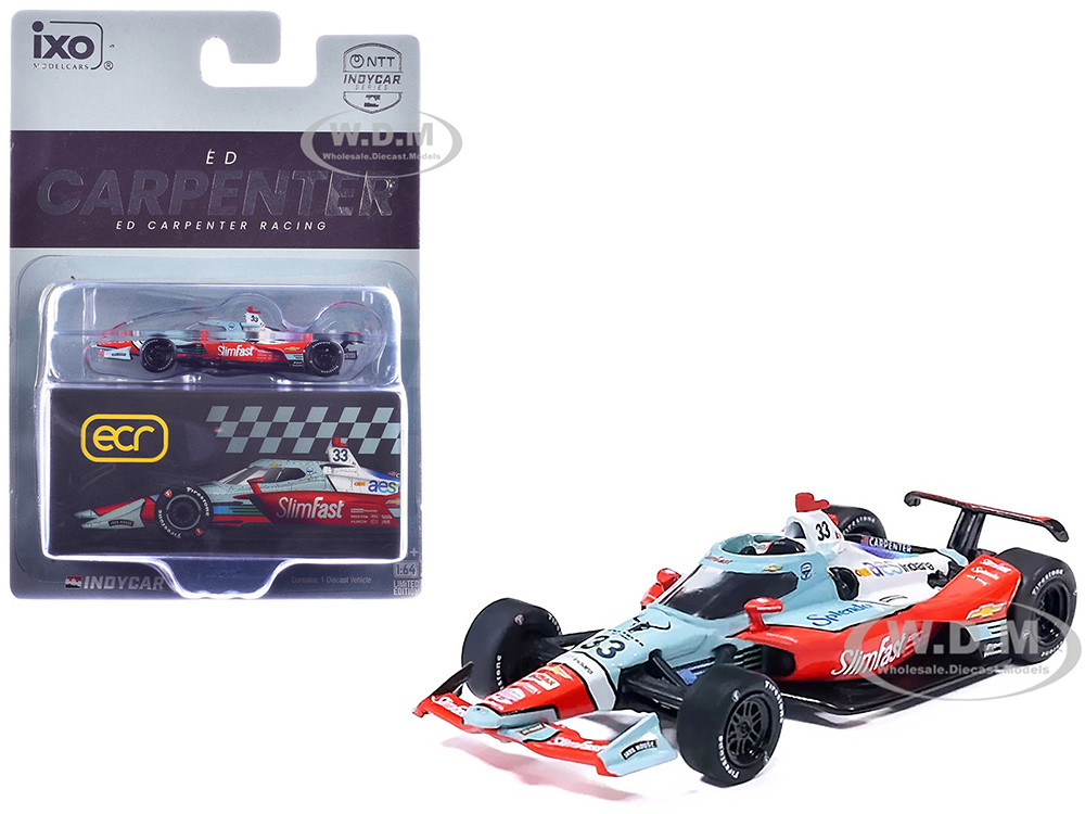 Dallara IndyCar #33 Ed Carpenter "Slim Fast" Ed Carpenter Racing (Road Course Configuration) "NTT IndyCar Series" (2026) 1/64 Diecast Model Car by IXO Models diecast model