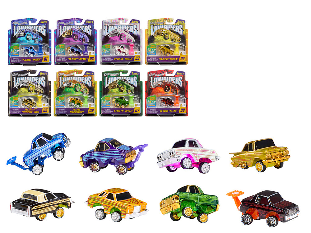 "Lowriders Show Glow" Series 3 Set of 8 Pieces Diecast Model Cars by CarTuned diecast model