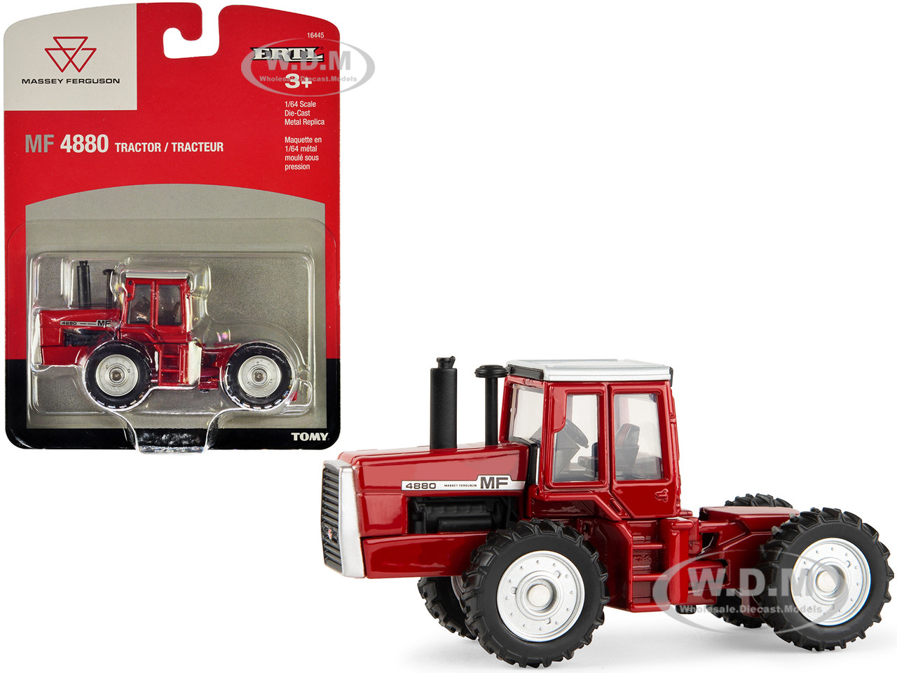 Massey Ferguson 4880 Tractor Red with Silver Top 1/64 Diecast Model by ERTL TOMY diecast model