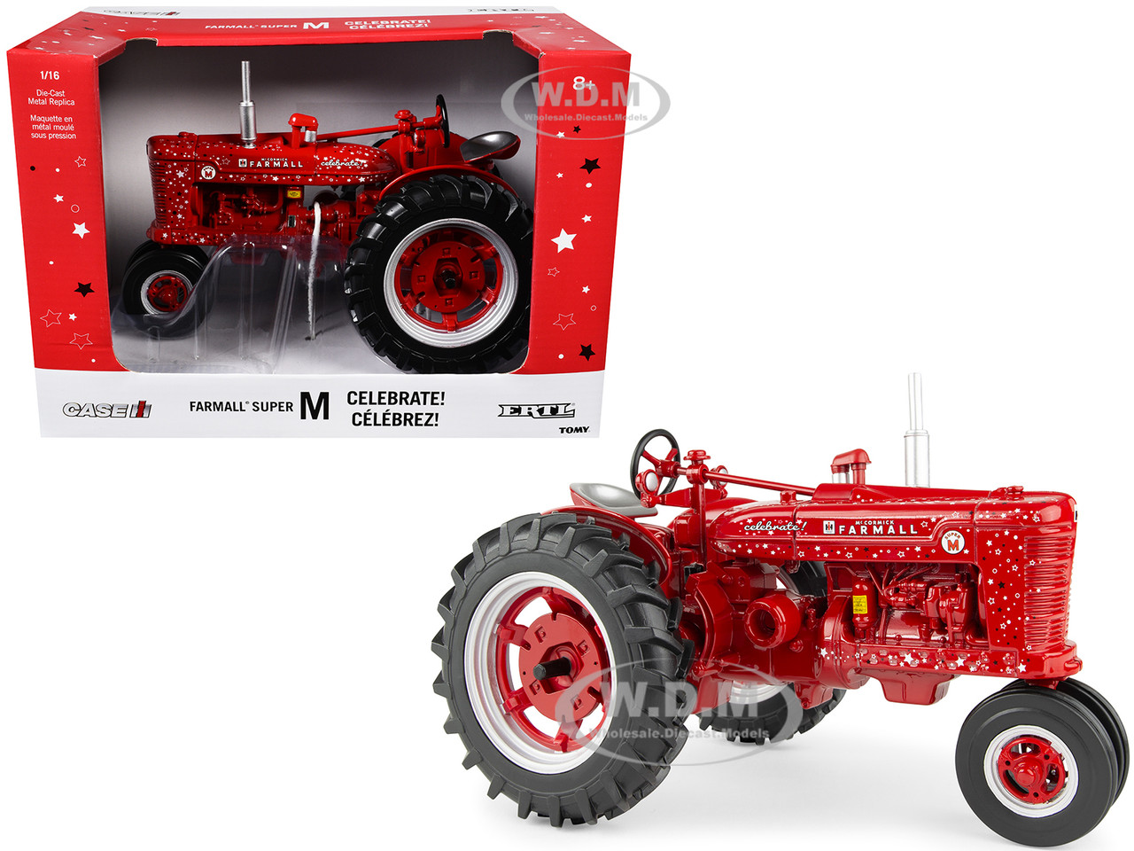 Farmall Super M Tractor Red "Celebrate!" 1/16 Diecast Model by ERTL TOMY diecast model