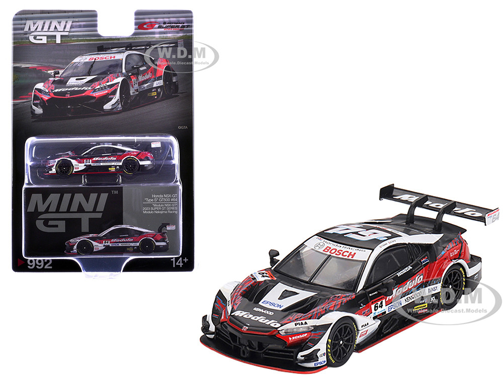 Honda NSX-GT "Type S" GT500 #64 Takuya Izawa - Kakunoshin Ohta "Modulo Nakajima Racing" "Super GT Series" (2023) Limited Edition 1/64 Diecast Model Car by Mini GT diecast model