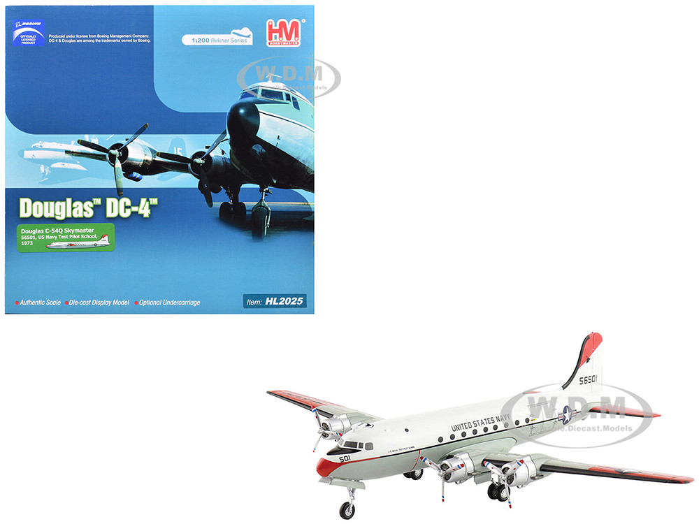Douglas C-54Q Skymaster Transport Aircraft "US Navy Test Pilot School" (1973) United States Navy "Airliner Series" 1/200 Diecast Model by Hobby Master diecast model