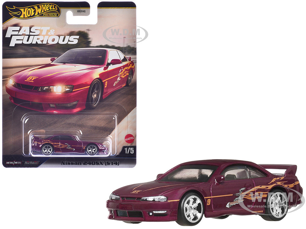Nissan 240SX (S14) RHD (Right Hand Drive) Maroon with Graphics "The Fast and the Furious" (2001) Movie "Fast & Furious" Series Diecast Model Car by Hot Wheels diecast model
