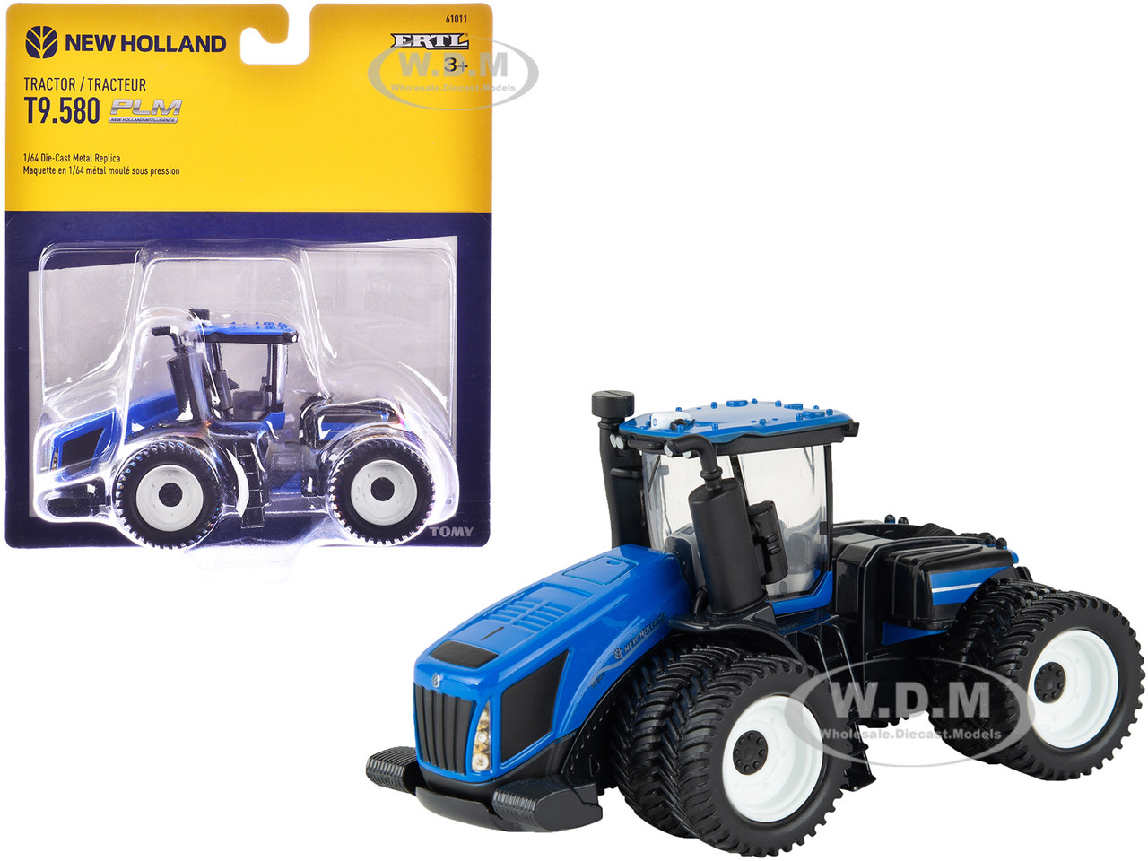 New Holland T9.580 Tractor with Dual Wheels Blue 1/64 Diecast Model by ERTL TOMY diecast model