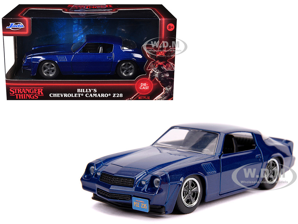 Billy's Chevrolet Camaro Z28 Metallic Dark Blue "Stranger Things" (2016) TV Series "Hollywood Rides" 1/32 Diecast Model Car by Jada diecast model