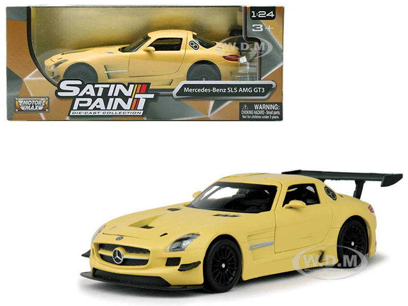Mercedes Benz SLS AMG GT3 Matte Yellow 1/24 Diecast Model Car by Motormax diecast model