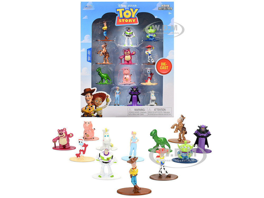 Set of 12 Diecast Figures "Toy Story" Movie Franchise "Nano Metalfigs" Series Diecast Models by Jada diecast model