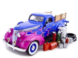 1937 Studebaker Pickup  Blue With Accessories 1/24 Diecast Car by Unique Replicas diecast model