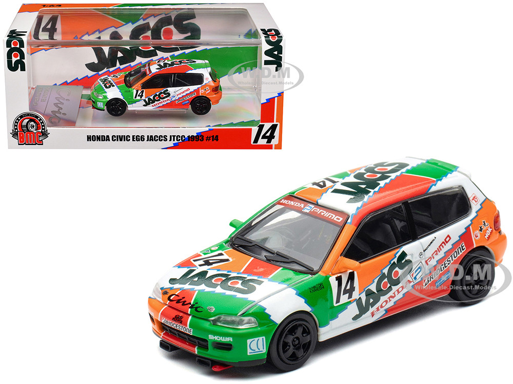 Honda Civic EG6 RHD (Right Hand Drive) #14 JACCS "Japanese Touring Car Championship" (1993) 1/64 Diecast Model Car by BM Creations diecast model
