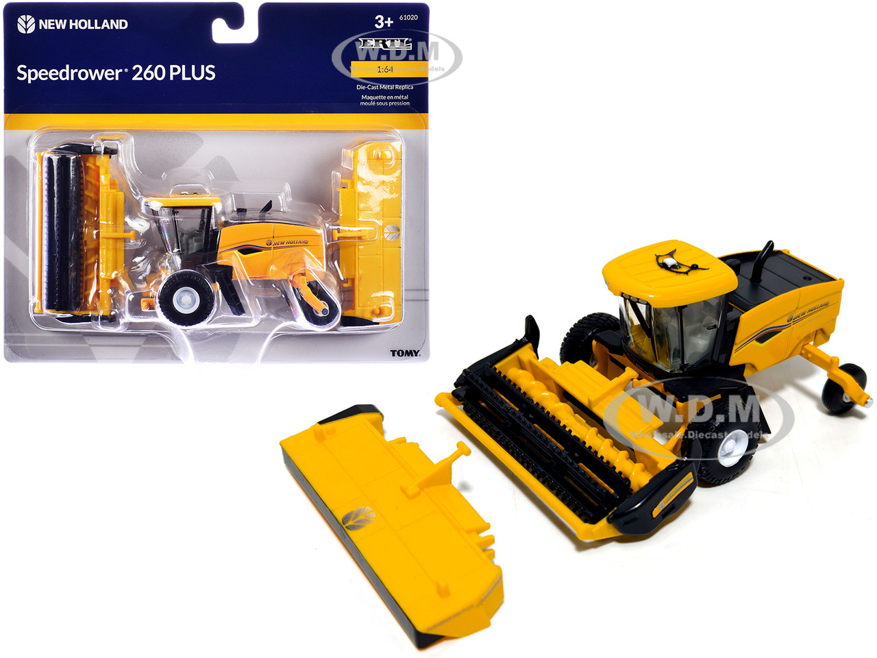 New Holland Speedrower 260 Plus Self Propelled Windrower Yellow 1/64 Diecast Model by ERTL TOMY diecast model