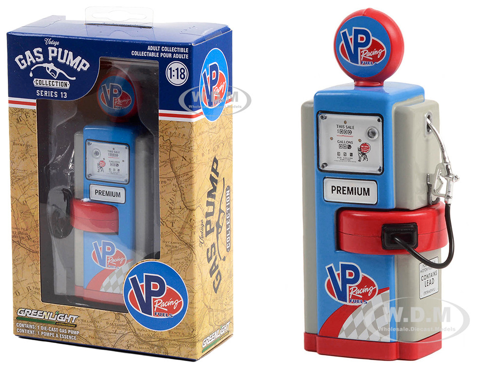 1948 Wayne 100-A Gas Pump "VP Racing Fuels" Blue and Gray "Vintage Gas Pumps" Series 13 1/18 Diecast Replica by Greenlight diecast model