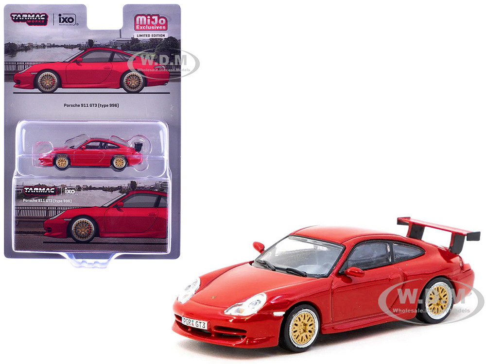 Porsche 911 GT3 (996) Red "Global64" Series 1/64 Diecast Model by Tarmac Works diecast model