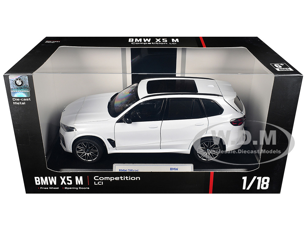 BMW X5 M Competition LCI White Metallic with Moonroof 1/18 Diecast Model Car by Heimanba diecast model