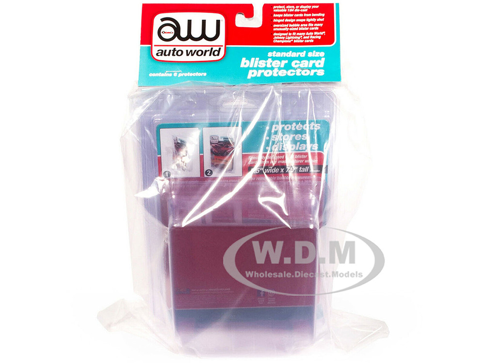 Standard Size 6 Blister Card Protectors for 1/64 Scale Blister Cards by Auto World diecast model