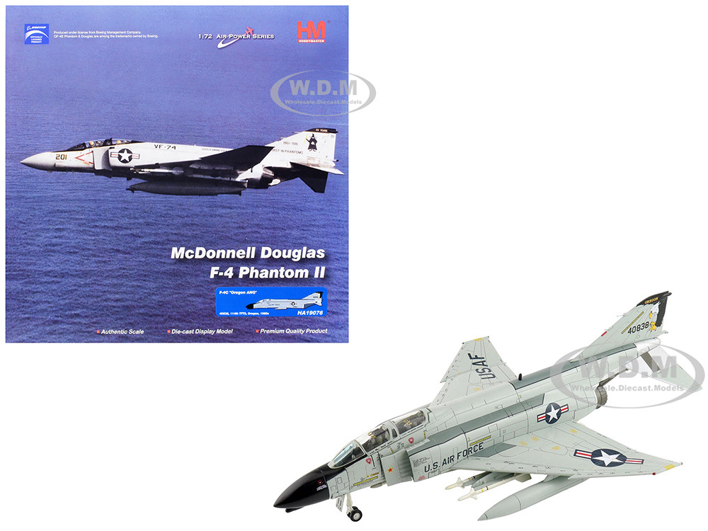 McDonnell Douglas F-4C Phantom II Fighter-Bomber Aircraft "40838, 114th Tactical Fighter Training Squadron, Oregon Air National Guard" (1980) United States Air Force "Air Power Series" 1/72 Diecast Model by Hobby Master diecast model