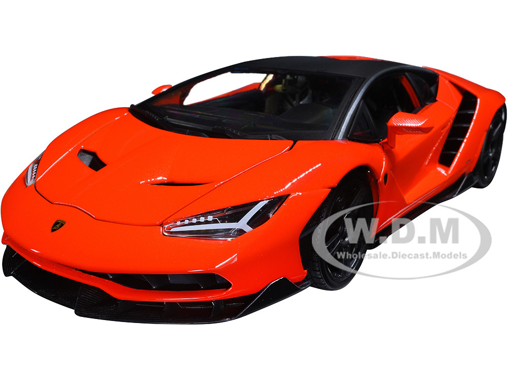 Lamborghini Centenario Orange with Matt Black Top "Special Edition" 1/18 Diecast Model Car by Maisto diecast model
