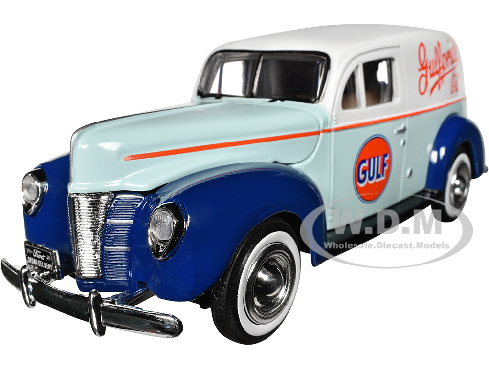 1940 Ford Sedan Delivery Light Blue and White "Gulf Oil-Gulfpride" "Gulf Die-Cast Collection" 1/24 Diecast Model Car by Motormax diecast model