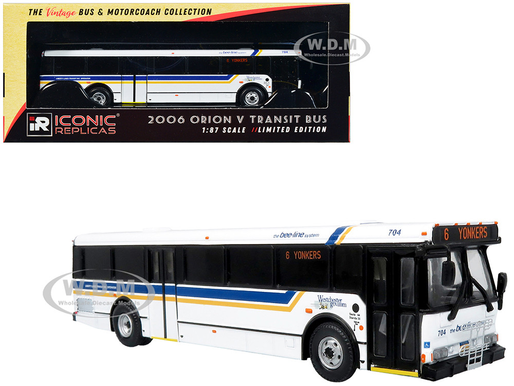 2006 Orion V Transit Bus Westchester, NY Bee-Line "6 Yonkers" Limited Edition "The Vintage Bus and Motorcoach Collection" 1/87 (HO) Diecast Model by Iconic Replicas diecast model