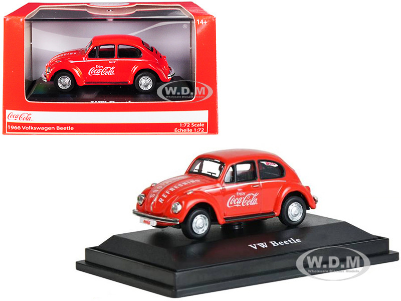1966 Volkswagen Beetle "Coca-Cola" Red 1/72 Diecast Model Car by Motor City Classics diecast model