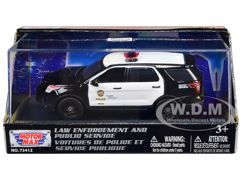 2015 Ford Police Interceptor Utility Black and White "LAPD (Los Angeles Police Department)" 1/43 Diecast Model Car by Motormax diecast model