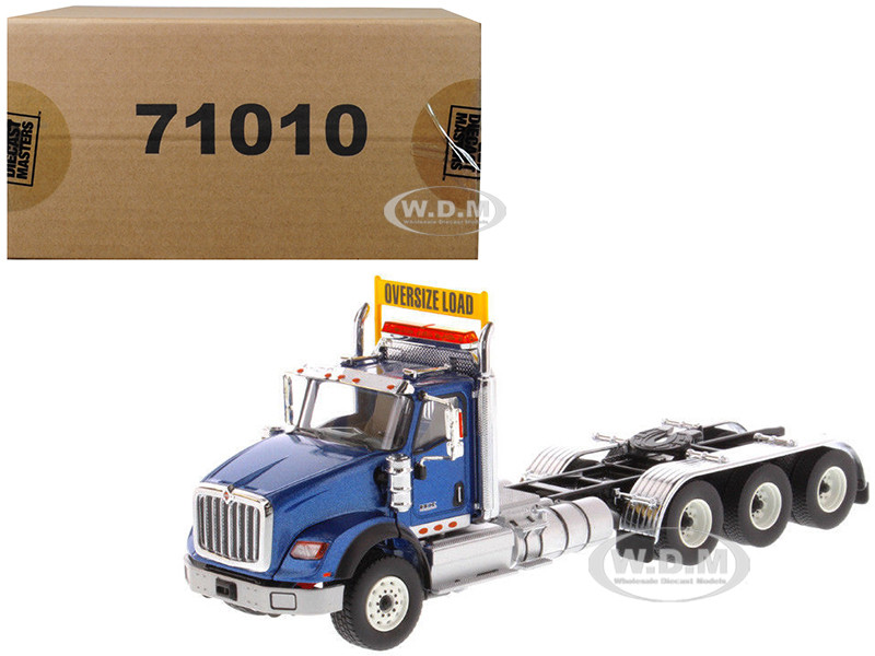International HX620 Day Cab Tridem Tractor Blue 1/50 Diecast Model by Diecast Masters diecast model