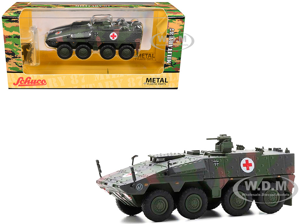 Tpz. Tank Boxer "Medic Unit - German Army" Green Camouflage 1/87 (HO) Diecast Model Car by Schuco diecast model