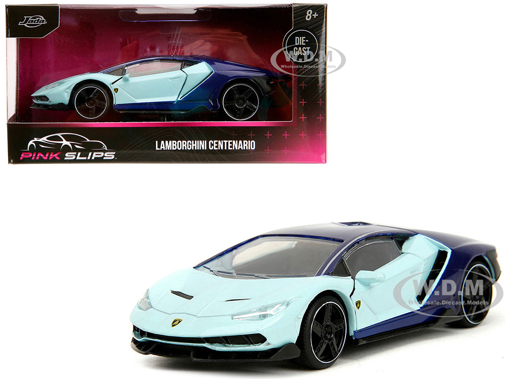 Lamborghini Centenario Light Blue and Purple "Pink Slips" Series 1/32 Diecast Model Car by Jada diecast model