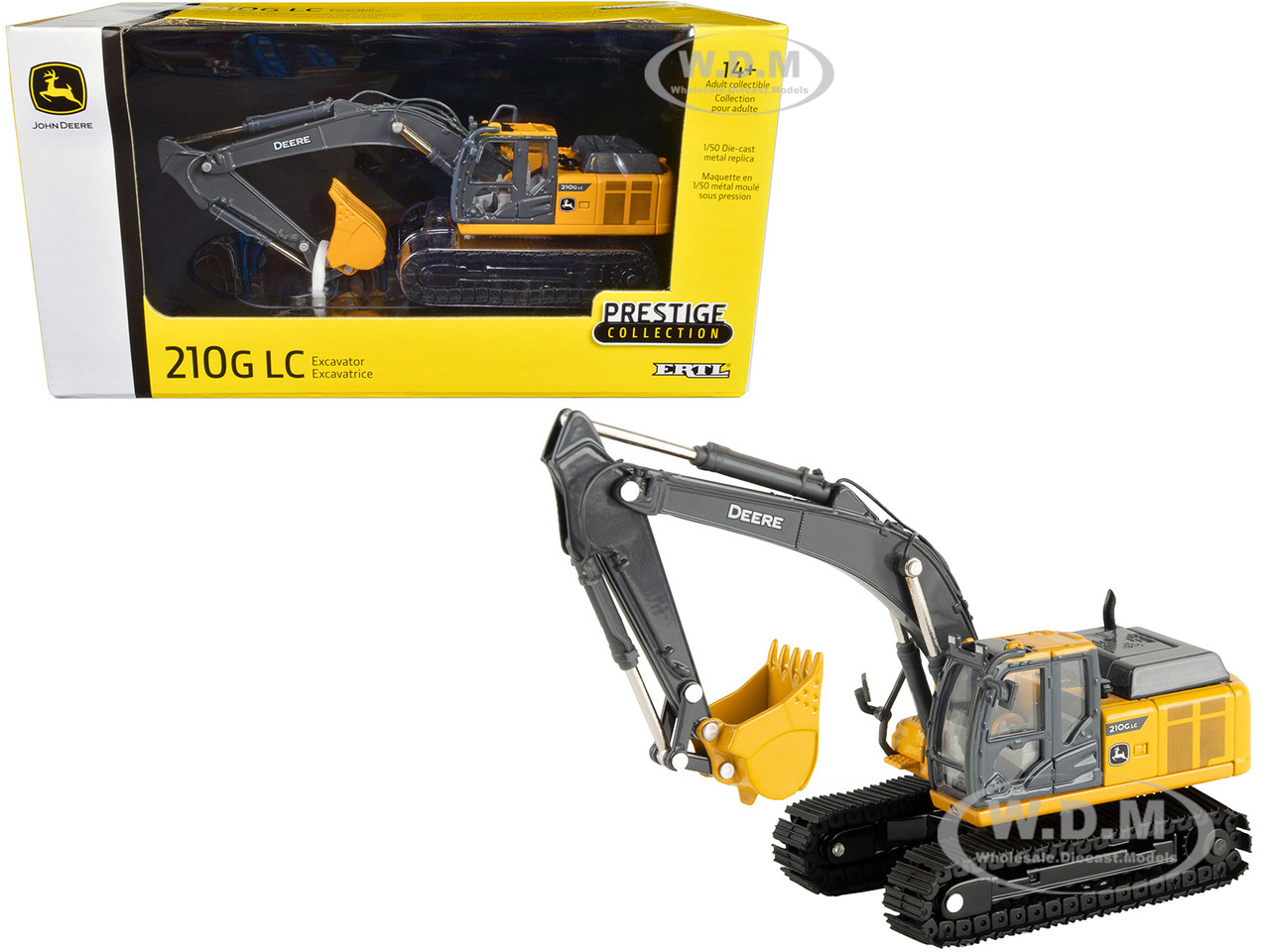 John Deere 210G LC Tracked Excavator Yellow "Prestige Collection" 1/50 Diecast Model by ERTL TOMY diecast model