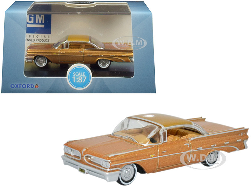 1959 Pontiac Bonneville Coupe Canyon Copper Metallic 1/87 (HO) Scale Diecast Model Car by Oxford Diecast diecast model