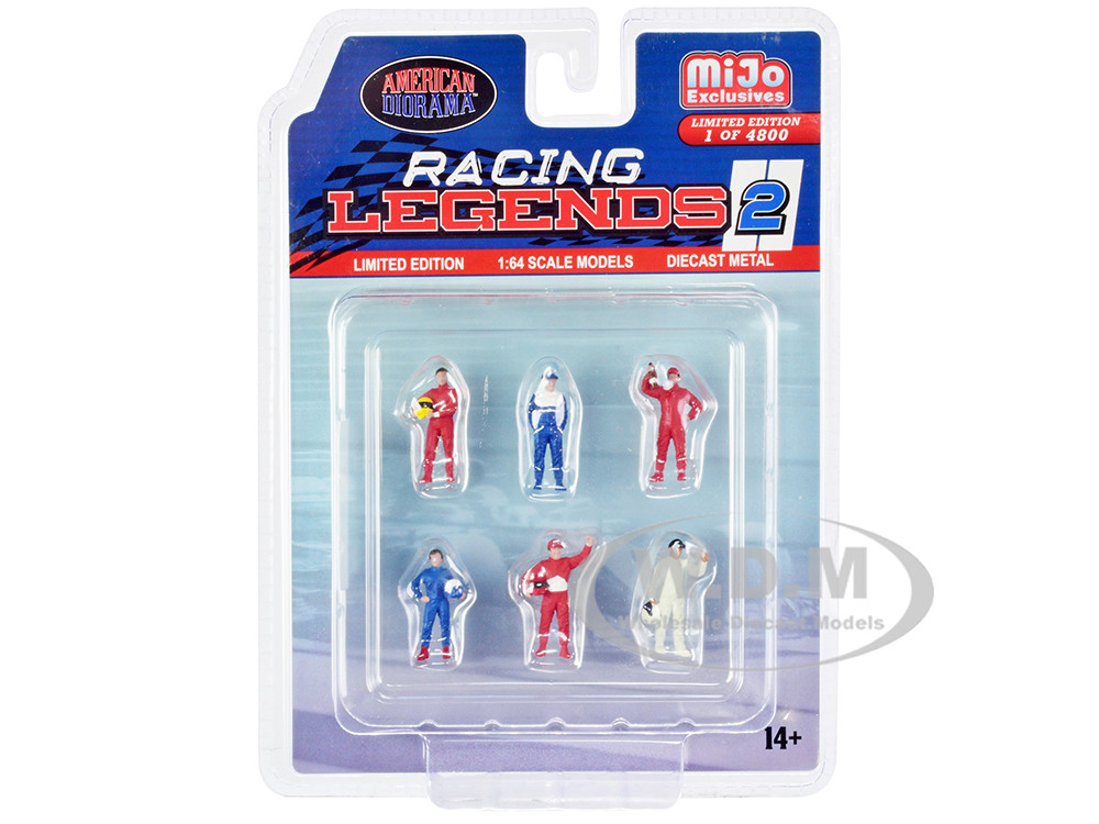 "Racing Legends 2" 6 piece Diecast Set (6 Driver Figures) Limited Edition to 4800 pieces Worldwide 1/64 Scale Models by American Diorama diecast model